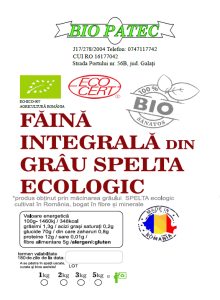 Făină integrală din grâu spelta ecologică