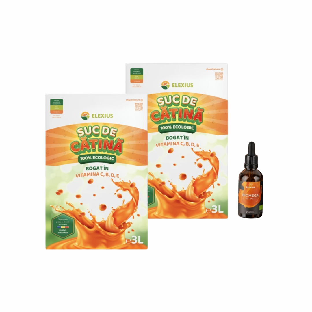 Pack 2 buc Suc ecologic din cătină 3 L + Ulei ecologic din cătină 20 ml