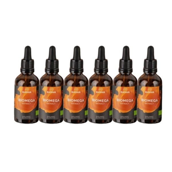 Pack Ameliorare Psoriazis, pentru 3 Luni – 20 ml x 6 sticluțe Ulei de Cătină Biomega Extract 100% Pur, Natural și Ecologic