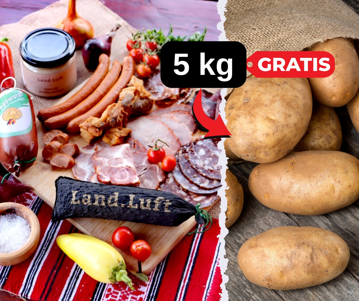 Lindner Agrar oferă 5 kg de cartofi gratuit la comenzile de produse din carne bio