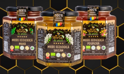 Pachet Combo – 3x Borcane Miere Ecologica / BIO 550g (salcam, mana, flora salbatica)