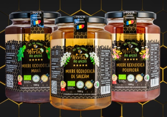 Pachet 3x Borcane Miere Bio Ecologica 1000g (salcam, mana, flora salbatica)