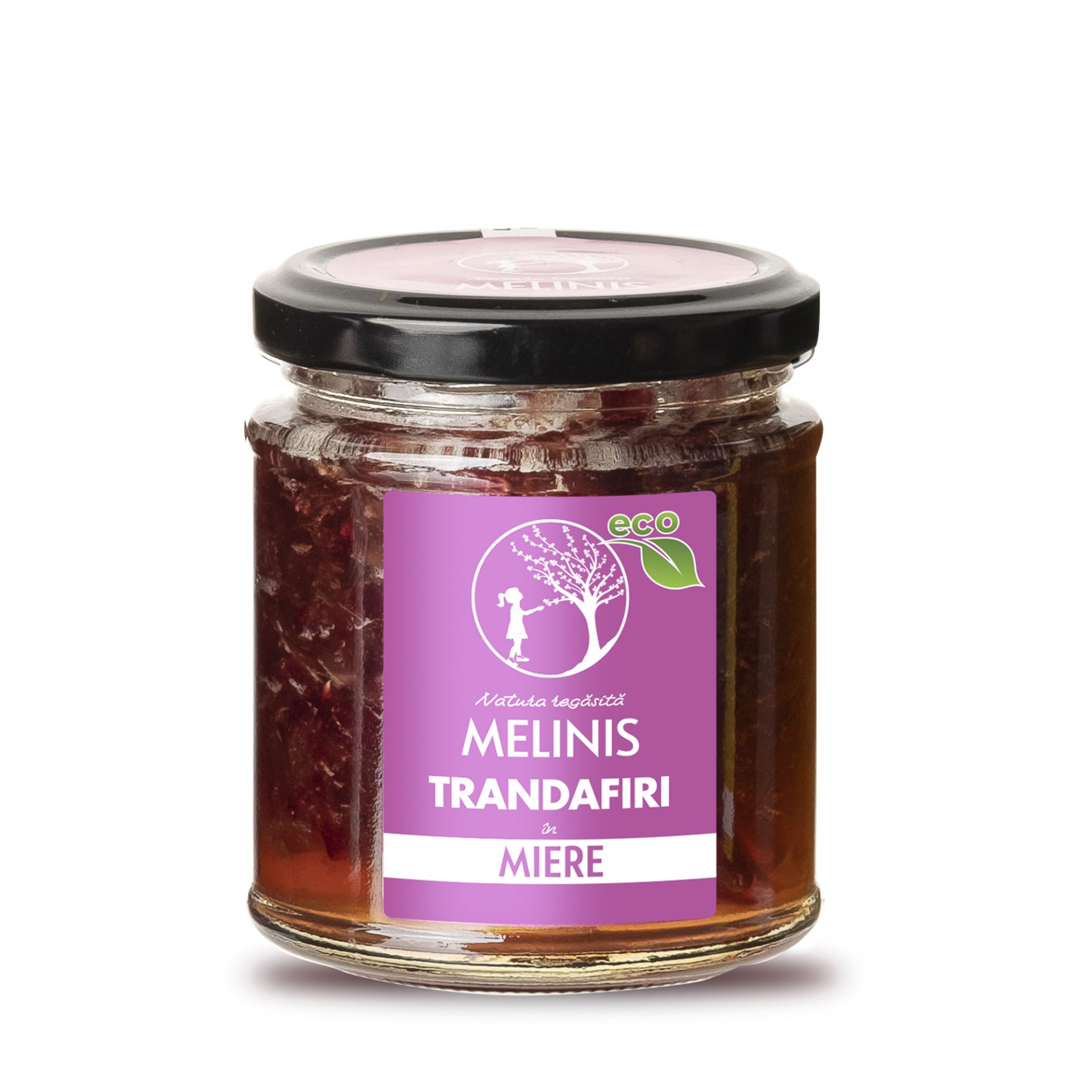 Melinis cu Trandafir de Damasc – Miere de Salcâm cu Petale Ecologice de Trandafir, 250g