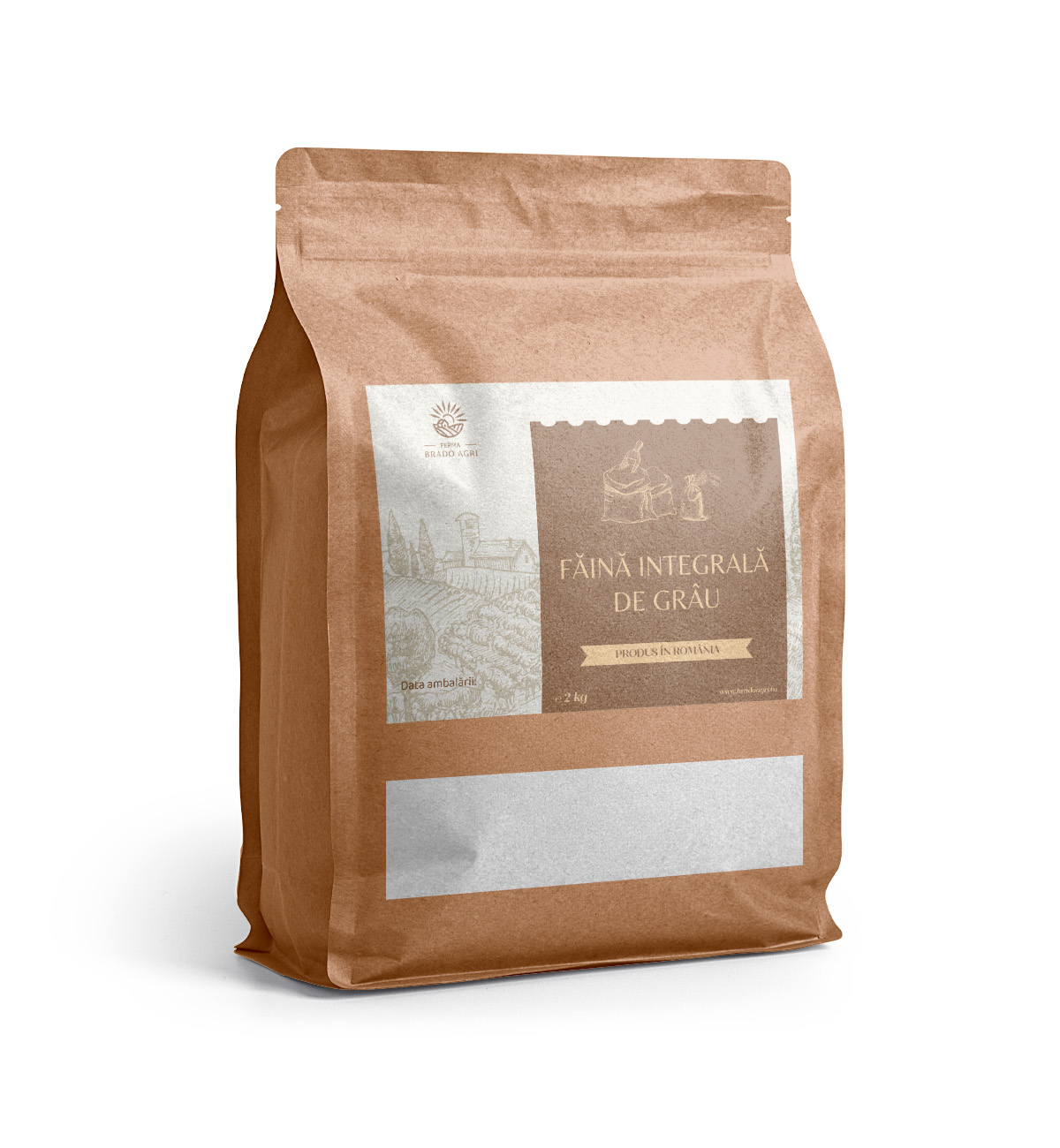 Făină integrală de grâu 2kg – pură, nutritivă, pentru rețete autentice