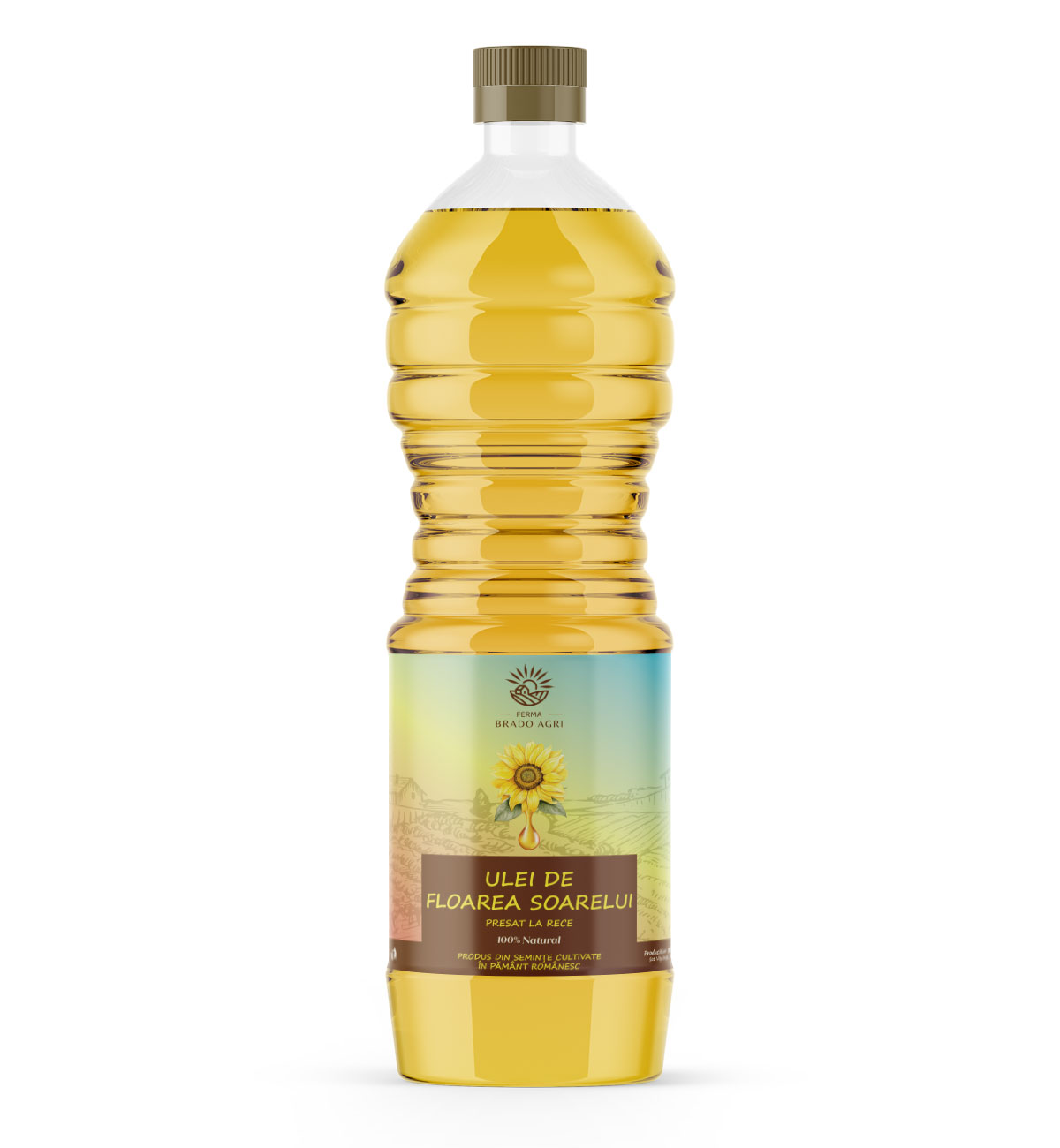 Ulei de floarea‑soarelui presat la rece 1L – pur, natural şi nutritiv